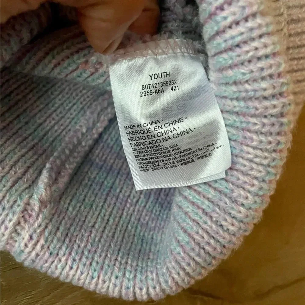 Nike Youth colorful Cuffed Pom Pom Beanie Hat Girls